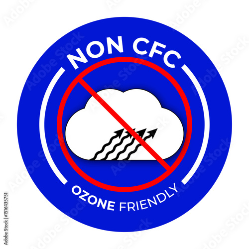 CFC Free and Ozone Friendly Badge Icons Eco Labels, No CFC Symbols, and Earth Protection Vector Illustration