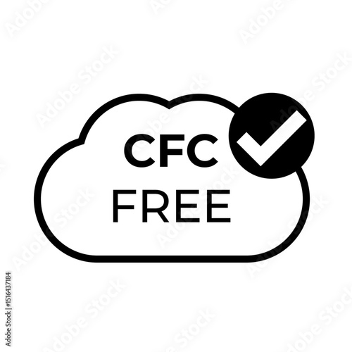 CFC Free and Ozone Friendly Badge Icons Eco Labels, No CFC Symbols, and Earth Protection Vector Illustration
