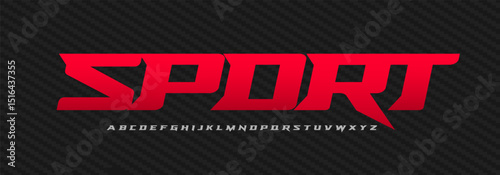 Sport racing alphabet, slanted razor font, bold italic typeface for dynamic powerful headline, automotive logo performance kinetic typography, extreme speed typographic design. Vector typeset