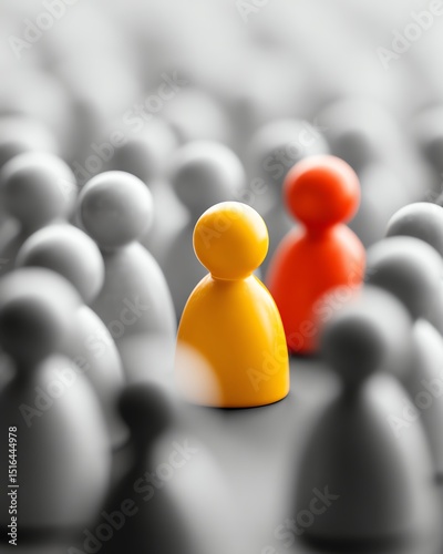 shopper buyer audience target persona Highlighting individuality and leadership, this image portrays colorful figures in a crowd, symbolizing distinctiveness and focus.