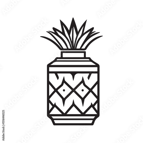Vector illustration of Eid greeting card ornaments featuring lantern and flower pot silhouettes. Perfect for Islamic festive designs, Eid al-Fitr greeting cards, banners, and digital content