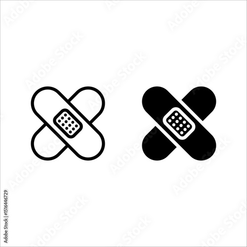 Band Aid icon set. for mobile concept color editable