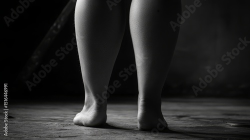problem of being overweight, a person's legs in close
