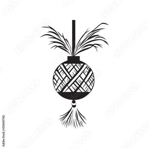 Vector illustration of lantern silhouettes designed in an Islamic decorative style, ideal for Eid greeting cards, banners, and festive digital or print projects