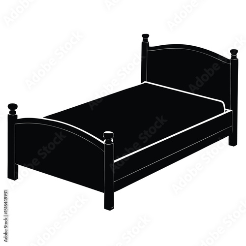 bed in a white