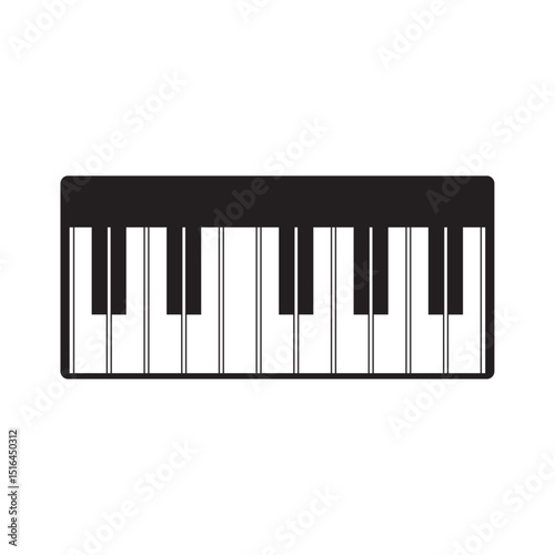 piano keyboard flat icon vector