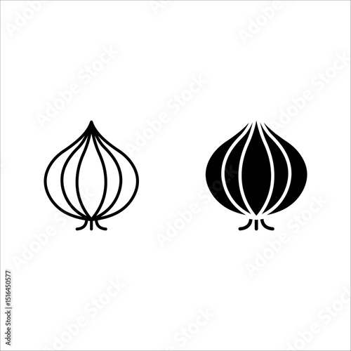 Onion icon set. for mobile concept color editable
