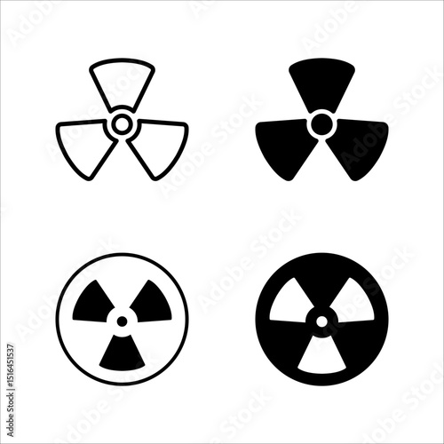 Radioactive icon set. for mobile concept color editable