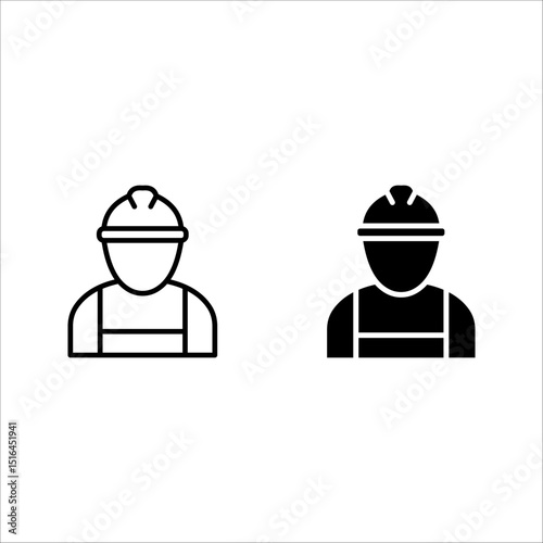 Worker icon set. for mobile concept and web color editable