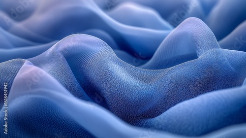 Abstract ethereal blue waves, reminiscent of flowing fabric or smooth dunes