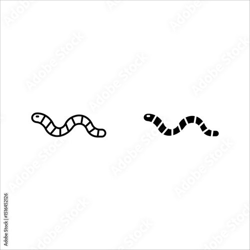Worm icon set. for mobile concept and web design color editable