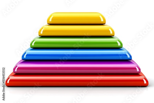 A colorful layered stack representing a hierarchical visual structure