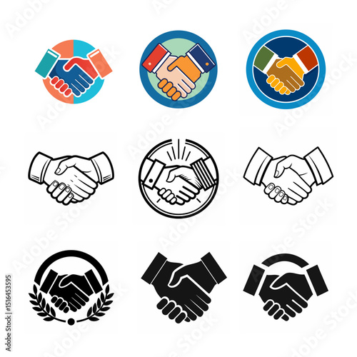 Silhouette vector of a virtual handshake logo