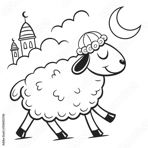 vector illustration of a sheep