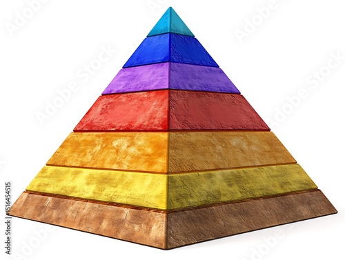 A colorful layered pyramid with ascending levels of various colors
