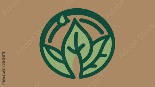 Nature-themed logo design featuring a leaf motif for an organic skincare brand 