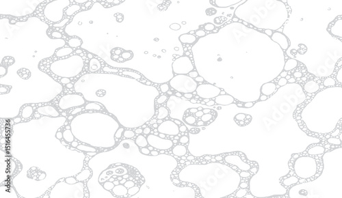 Monochrome Bubbles on White: A Seamless Textured Background with Delicate Circular Shapes for Modern and Creative Design Projects
