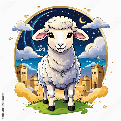 idul adha goat vector art,  moslem qurban