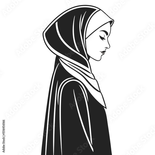 vector illustration of a woman in a white dress