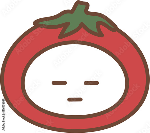tomato emoji. boring face