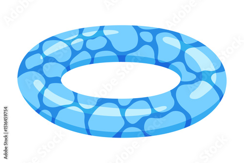 Inflatable swim pool ring. Colorful floater element for beach, swimming pool lifebuoy and life saver equipment. Inflatable rubber toy, cartoon vector illustration