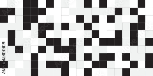 Black and white checkered pattern, Checkerboard seamless pattern