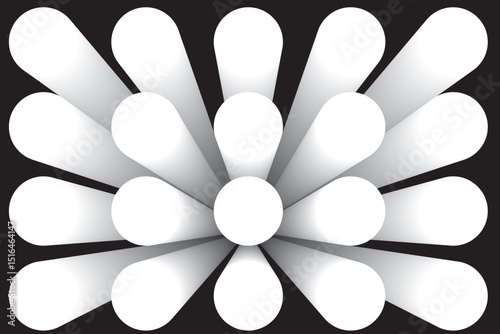 A group of white tubes arranged in a radial pattern