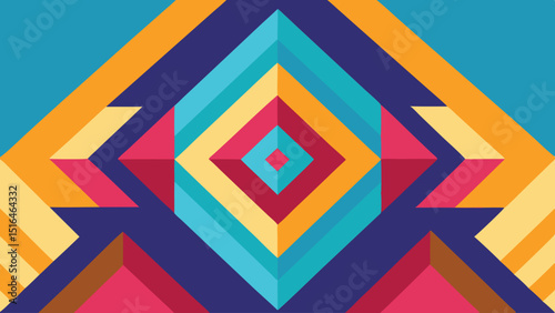 A Vibrant Geometric Maze of Concentric Diamond Shapes