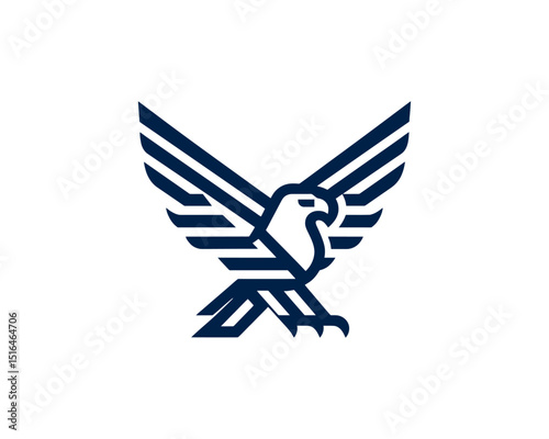 American eagle logo using modern flat geometry