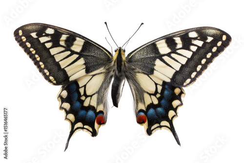 Stunning Monarch Butterfly Displaying Intricate Wing Patterns Against a Clean White Backdrop for Nature Enthusiasts