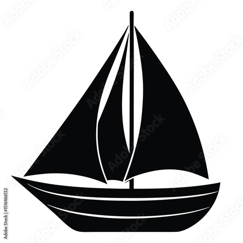 boat on white background