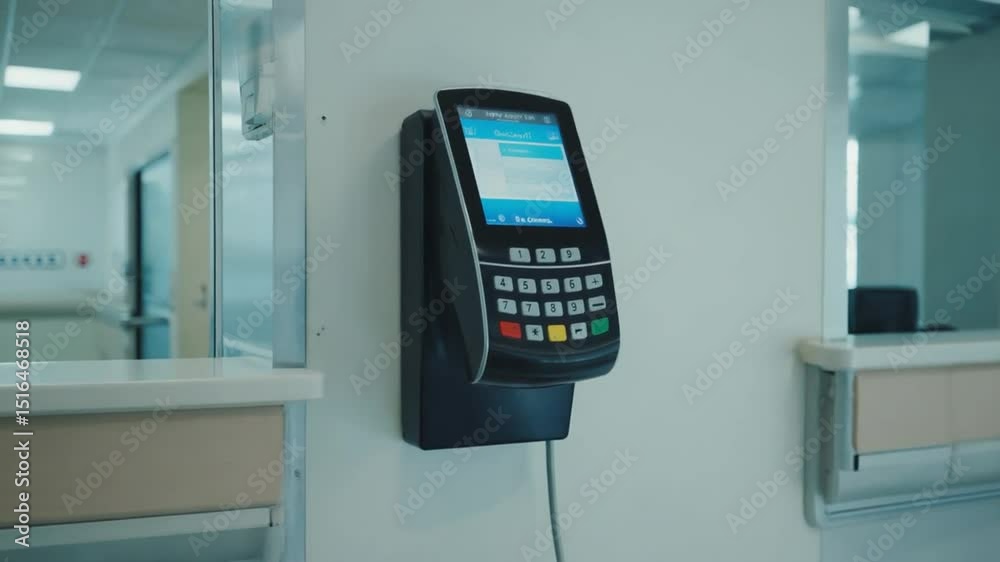 Payment terminal in a hospital. Payment terminal in a hospital.