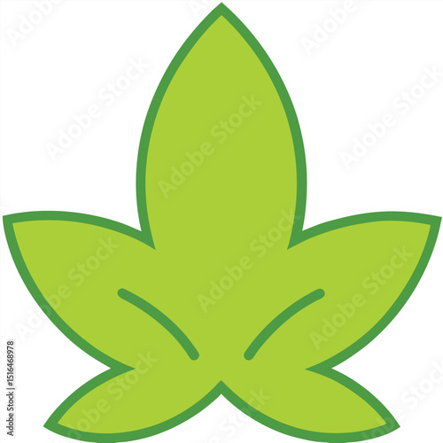 Green Leaf Illustration on White Background