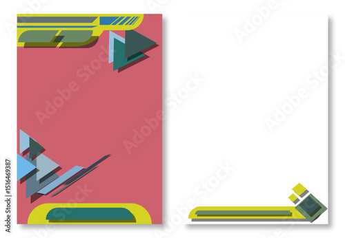 Abstract Graphic Cards Colorful Modern Design with Triangles and Geometrics