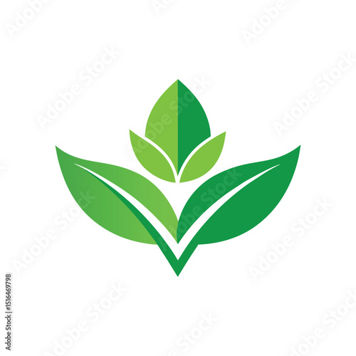 Abstract Green Leaf Logo for Sustainable and Eco-Friendly Business