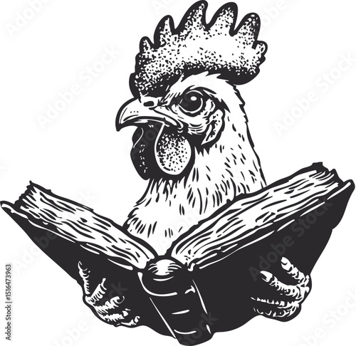 vector illustration of a chicken, rooster vector, animal farm vector