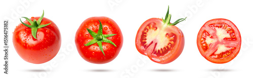 Red tomato and tomato slice