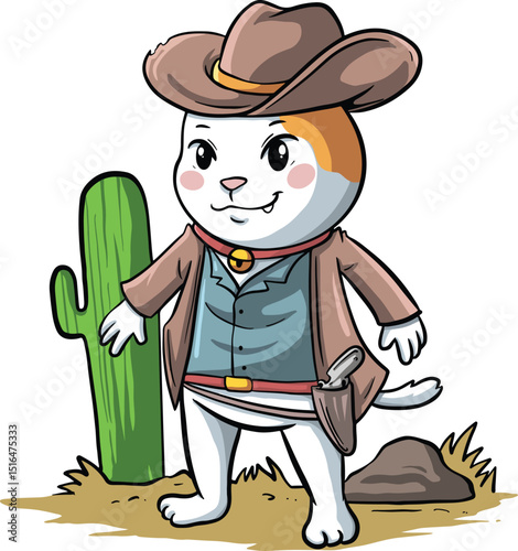cute cow cartoon design as a cowboy