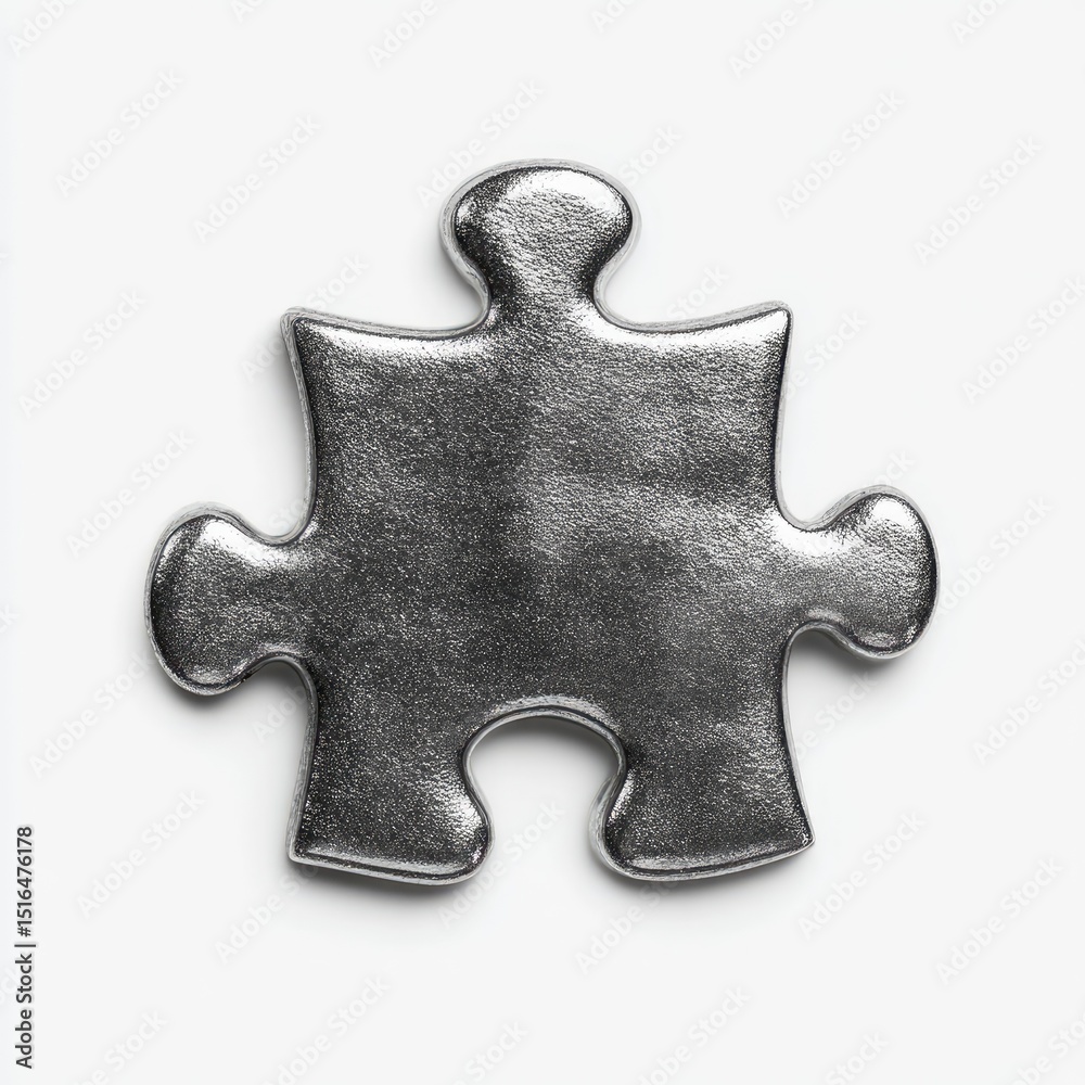 Obraz premium Single metallic puzzle piece