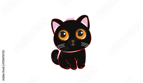 Cat cute emoji icon vector image.