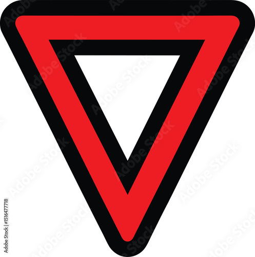  yield sign vector art on white background
