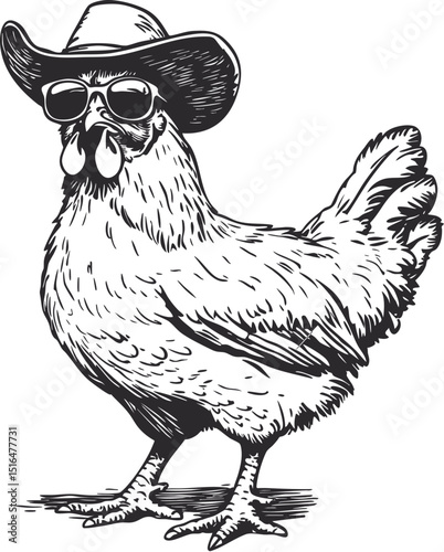 vector illustration of a chicken, rooster vector, animal farm vector