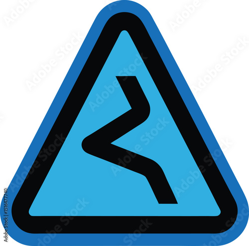 slippery road sign vector art illustration
