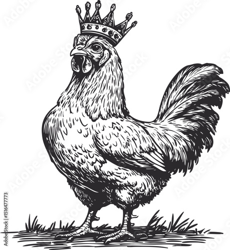 vector illustration of a chicken, rooster vector, animal farm vector