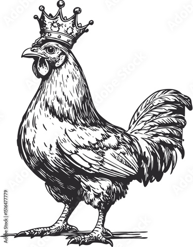 vector illustration of a chicken, rooster vector, animal farm vector