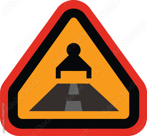 roadwork ahead sign clipart vector art illustration