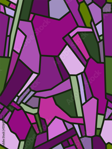 Seamless crystal geometric pattern in bold purple and pink tones