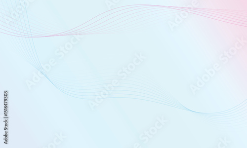 Elegant wave lines drift through soft pastel gradients, evoking harmony and simplicity in digital design art blur and bland background 