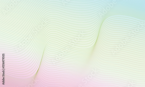 Elegant wave lines drift through soft pastel gradients, evoking harmony and simplicity in digital design art blur and bland background 