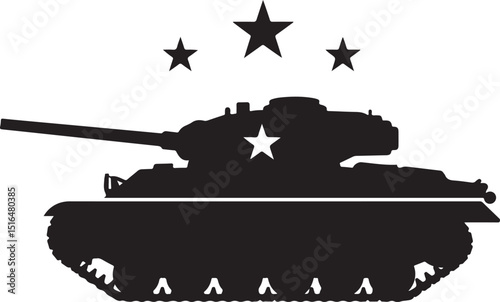 Veterans Day Military Tank Silhouette, Patriotic Army Tribute Graphic, Military Tank Stars Illustration, Veterans Day Honor Symbol